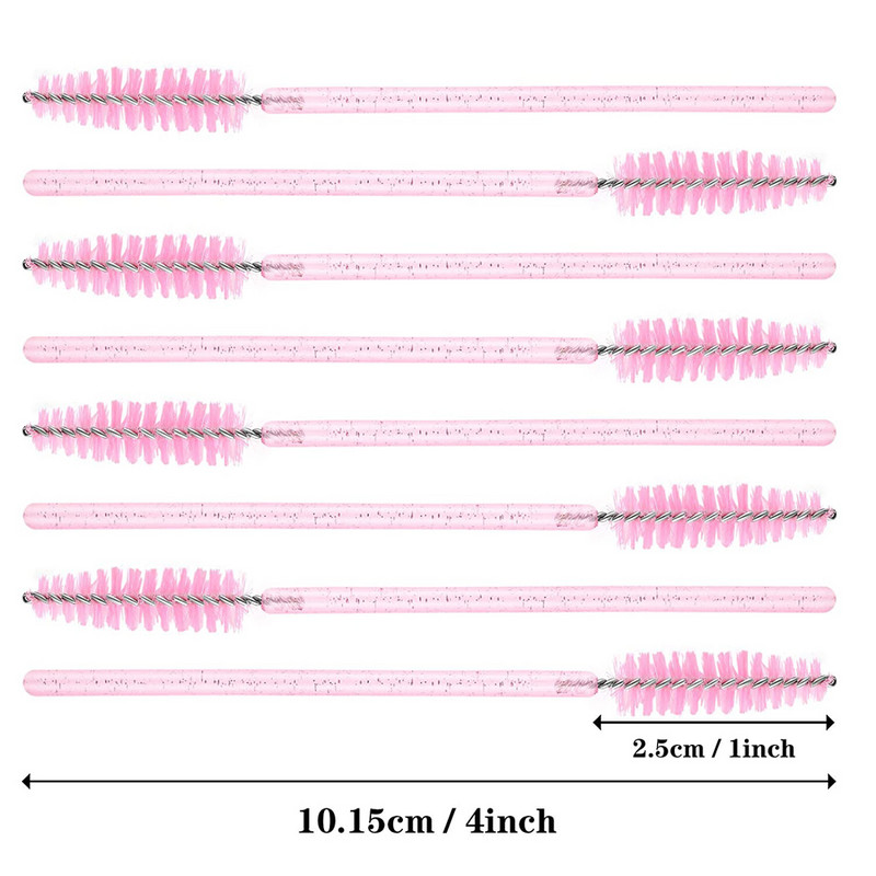 50/100gb Skropstu birste Crystal Mascara Wands Aplikators Mikro grima otiņas Vienreizējās lietošanas Crystal Eyerow Brush Skropstu pieaudzēšana