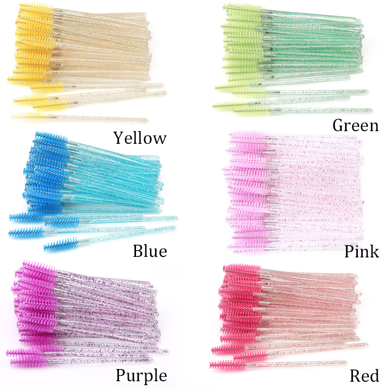 Karstas 50 gab. Make Up Sukas Skropstu pieaudzēšanai Vienreizējās lietošanas skropstu birste Profesionāla ķemme Skropstu tuša Wands Skropstu pieaudzēšanas rīks