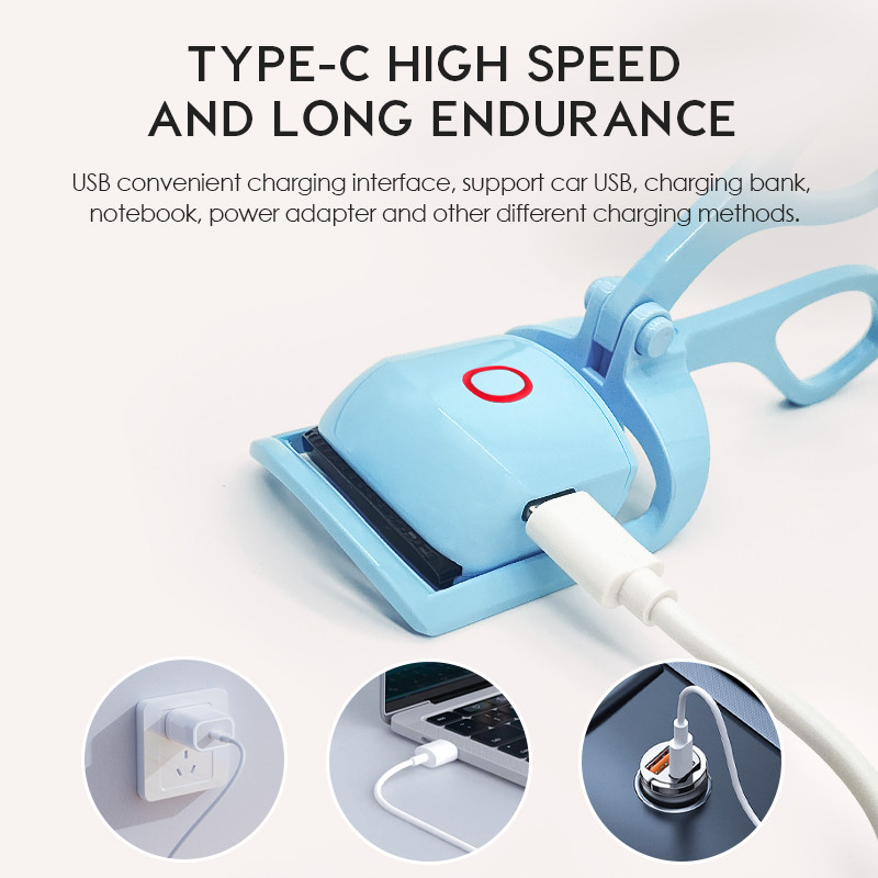 NATUHANA Električni uvijač za trepavice Trajno uvijanje Termalna kopča za trepavice USB model za punjenje Brzo zagrijavanje Prijenosni uvijač za trepavice