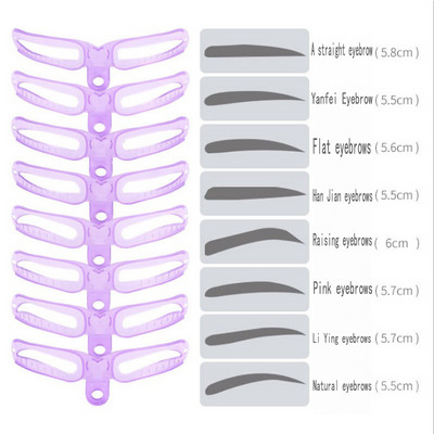 4/8GAB Uzacu trafarets Uzacu veidotājs grima rīki Trafarets Eye for Arrows Skropstas Aksesuāri Uzacu formas grima trafarets