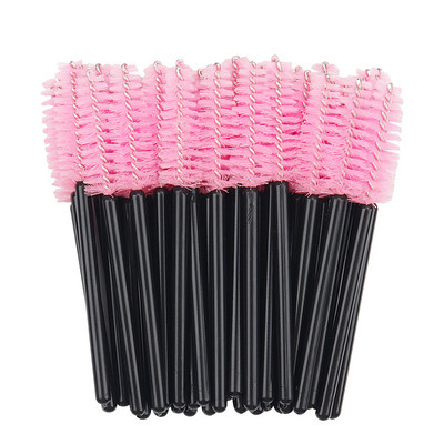 50gab. Īsa roktura skropstu birste Mini uzacu mikrobirste Skropstu tušu nūjiņas Aplikators Ķemme Spoolie Birstes Skropstu pieaudzēšanas piederumi