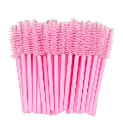 50gab. Īsa roktura skropstu birste Mini uzacu mikrobirste Skropstu tušu nūjiņas Aplikators Ķemme Spoolie Birstes Skropstu pieaudzēšanas piederumi