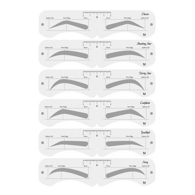 6 Stila Fiksējams Uzacu Trafarets Kopšanas Veidotāja Veidne Atkārtoti lietojamas Uzlīmes Make Up Instrumenti Uzacu Zīmogs Kosmētika