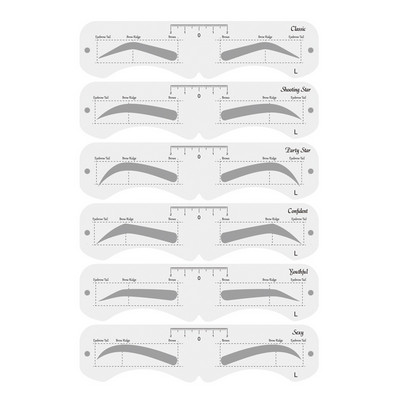 6 Stila Fiksējams Uzacu Trafarets Kopšanas Veidotāja Veidne Atkārtoti lietojamas Uzlīmes Make Up Instrumenti Uzacu Zīmogs Kosmētika