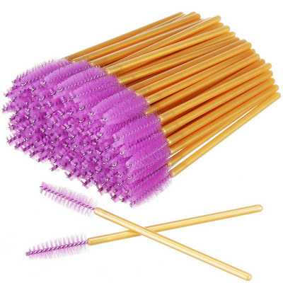 Skropstu tuša Wands Skropstu birstīte Zelta aplikatori Eye Lash Curling Comb Skropstu pieaudzēšanas birste grims Uzacu birstes spolētāji