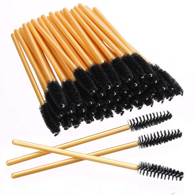 Skropstu tuša Wands Skropstu birstīte Zelta aplikatori Eye Lash Curling Comb Skropstu pieaudzēšanas birste grims Uzacu birstes spolētāji