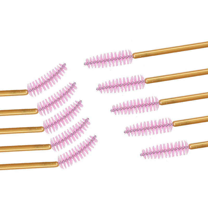 Skropstu tuša Wands Skropstu birstīte Zelta aplikatori Eye Lash Curling Comb Skropstu pieaudzēšanas birste grims Uzacu birstes spolētāji
