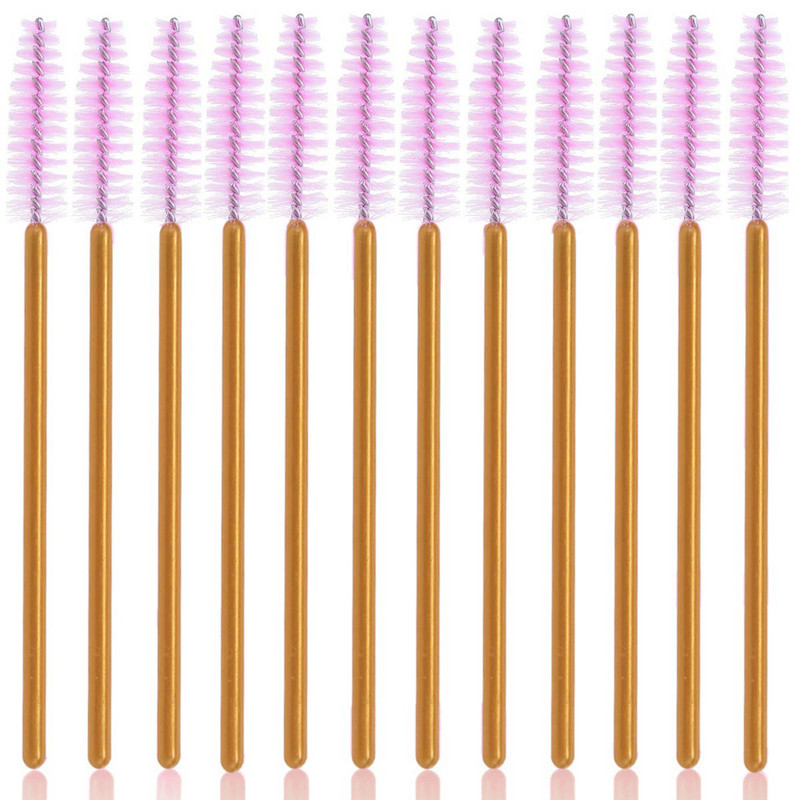 Skropstu tuša Wands Skropstu birstīte Zelta aplikatori Eye Lash Curling Comb Skropstu pieaudzēšanas birste grims Uzacu birstes spolētāji