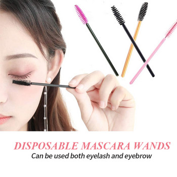 CNKESS 50 τμχ Βουρτσάκια βλεφαρίδων μιας χρήσης Extension Crystal Brush Mascara Wand Eye Lashes Σετ καλλυντικών εργαλείων Μακιγιάζ Beauty