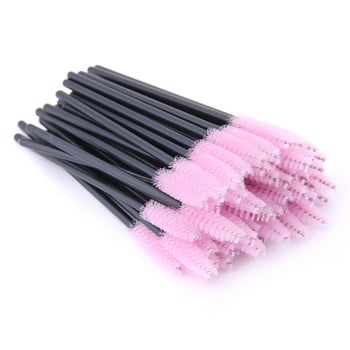 YSDO 50 Pieces Of Eyelash Brush Makeup Βούρτσα βλεφαρίδων μιας χρήσης Nylon Σετ βούρτσας βλεφαρίδων Εργαλεία μακιγιάζ Πλαστική χτένα