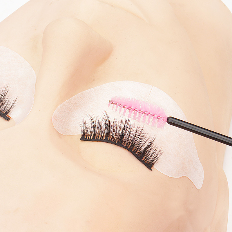 50gab Īsu rokturu skropstu birste Mini uzacu mikrobirste Skropstu tušu nūjiņas Aplikators Ķemme Spoolie Birstes Skropstu pieaudzēšanas piederumi