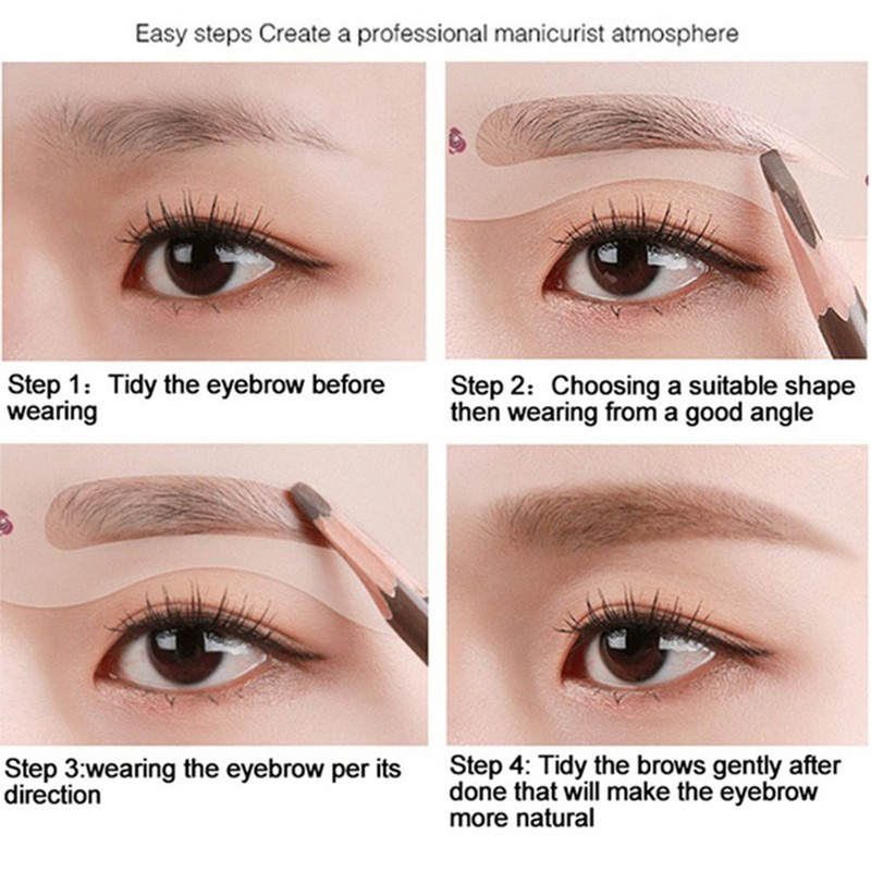 10 buc. Carduri pentru sprâncene pentru femei, reutilizabile, de înaltă durabilitate, șablon pentru modelarea ochilor, instrumente de machiaj pentru ochi, autocolante, modă, vânzare la cald