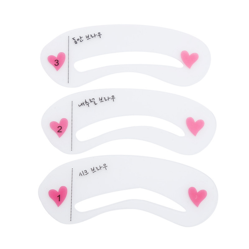 Moterų 3D antakių trafaretų rinkinys Profesionalus akių makiažo trafaretų rinkinys Natūralios ilgalaikės formos kosmetikos priemonės 3 vnt.