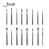 Jessup 1pc Professional Make up Brush Fiber Hair Korektors Acu zīmulis Blending Eye Shader Lūpu melns- Silver Beauty Cosmetic Tool