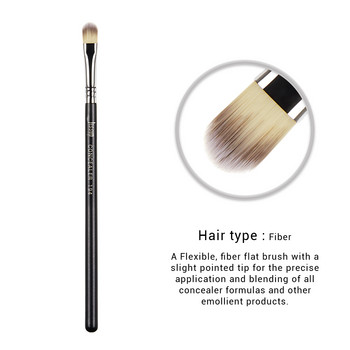 Jessup 1pc Professional Make up Brush Fiber Hair Concealer Eyeliner Blending EyeShader Lip Black- Silver Beauty Cosmetic Tool