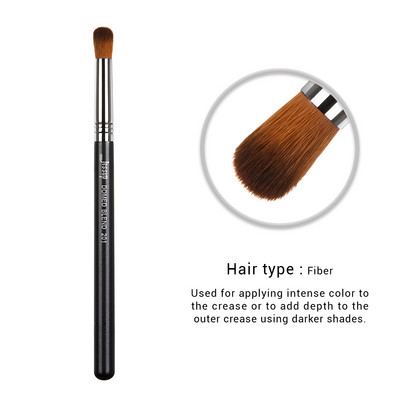 Jessup 1pc Professional Make up Brush Fiber Hair Korektors Acu zīmulis Blending Eye Shader Lūpu melns- Silver Beauty Cosmetic Tool