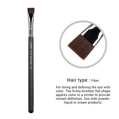 Jessup 1pc Professional Make up Brush Fiber Hair Korektors Acu zīmulis Blending Eye Shader Lūpu melns- Silver Beauty Cosmetic Tool
