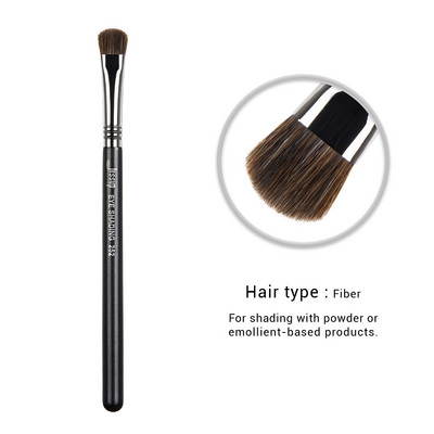 Jessup 1pc Professional Make up Brush Fiber Hair Korektors Acu zīmulis Blending Eye Shader Lūpu melns- Silver Beauty Cosmetic Tool