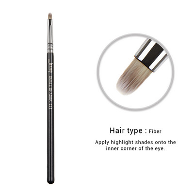 Jessup 1pc Professional Make up Brush Fiber Hair Korektors Acu zīmulis Blending Eye Shader Lūpu melns- Silver Beauty Cosmetic Tool