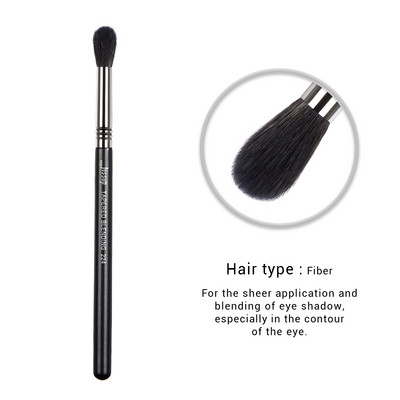Jessup 1pc Professional Make up Brush Fiber Hair Korektors Acu zīmulis Blending Eye Shader Lūpu melns- Silver Beauty Cosmetic Tool