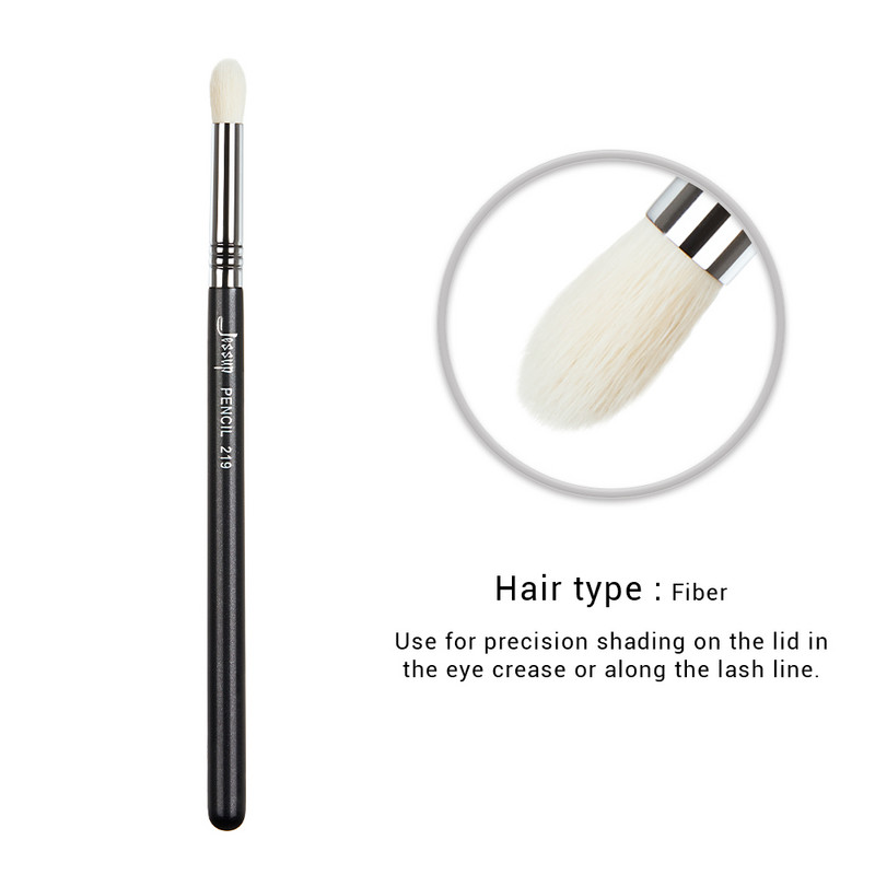 Jessup 1pc Professional Make up Brush Fiber Hair Korektors Acu zīmulis Blending Eye Shader Lūpu melns- Silver Beauty Cosmetic Tool