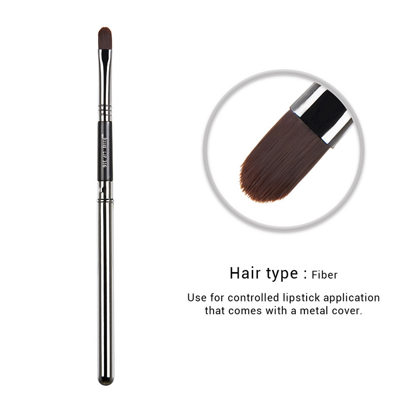 Jessup 1pc Professional Make up Brush Fiber Hair Korektors Acu zīmulis Blending Eye Shader Lūpu melns- Silver Beauty Cosmetic Tool