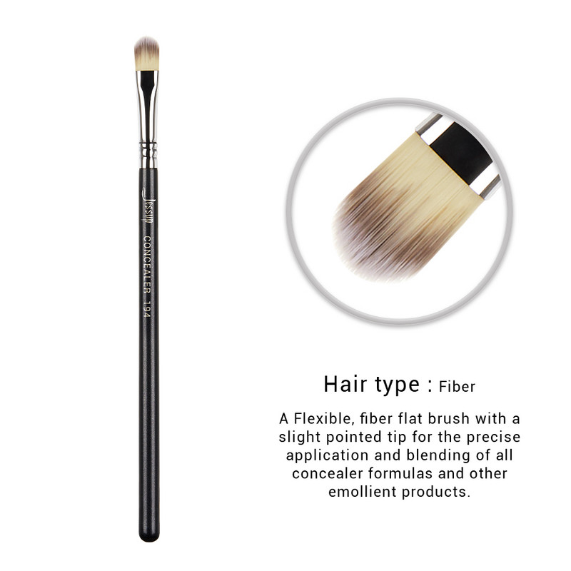 Jessup 1pc Professional Make up Brush Fiber Hair Korektors Acu zīmulis Blending Eye Shader Lūpu melns- Silver Beauty Cosmetic Tool
