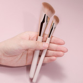 Karsyngirl 2Pcs Foundation Makeup Brush Oblique Head Liquid Foundation Concealer Blending Šepečiai Veido kontūro grožio priemonė