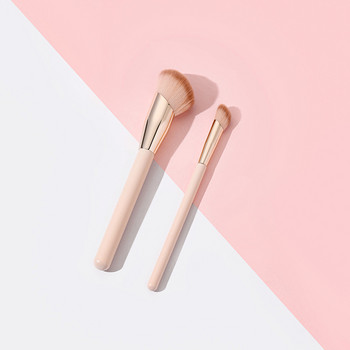 Karsyngirl 2Pcs Foundation Πινέλο Μακιγιάζ Oblique Head Liquid Foundation Concealer Blending Brushes Face Contour Beauty Tool