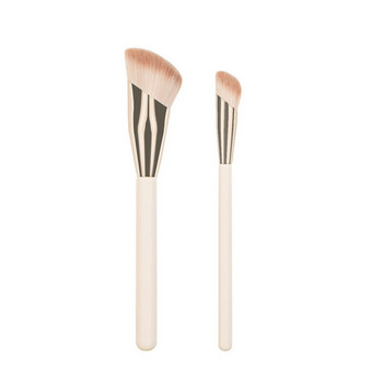 Karsyngirl 2Pcs Foundation Πινέλο Μακιγιάζ Oblique Head Liquid Foundation Concealer Blending Brushes Face Contour Beauty Tool