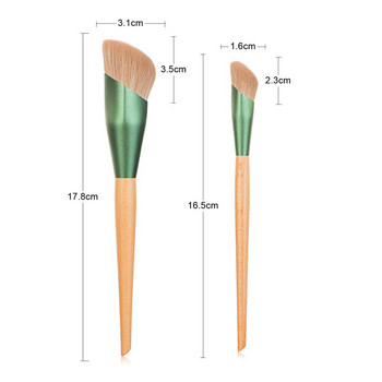 Karsyngirl 2Pcs Foundation Πινέλο Μακιγιάζ Oblique Head Liquid Foundation Concealer Blending Brushes Face Contour Beauty Tool