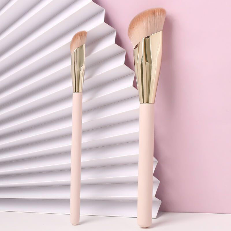 Karsyngirl 2Pcs Foundation Makeup Brush Oblique Head Liquid Foundation Concealer Blending Šepečiai Veido kontūro grožio priemonė