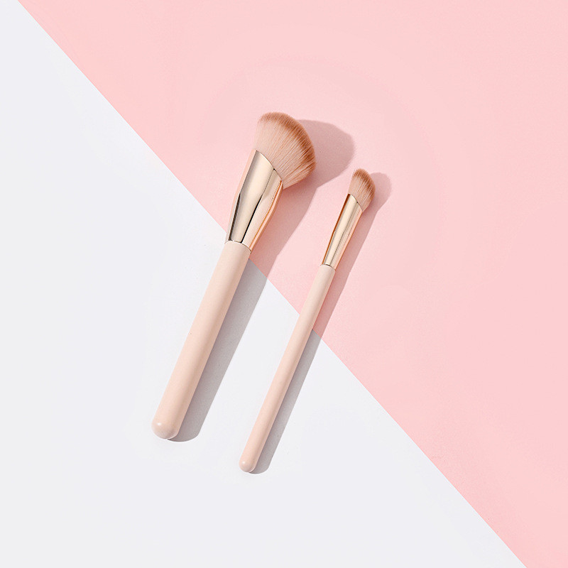 Karsyngirl 2Pcs Foundation Makeup Brush Oblique Head Liquid Foundation Concealer Blending Šepečiai Veido kontūro grožio priemonė