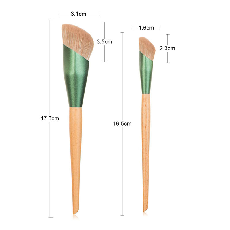 Karsyngirl 2Pcs Foundation Makeup Brush Oblique Head Liquid Foundation Concealer Blending Šepečiai Veido kontūro grožio priemonė