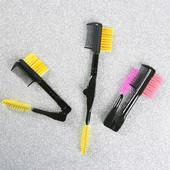 Divu galu skropstu birste ar drošiem apaļiem ķemmes zobiem salokāmu skropstu birstes ķemmi pārnēsājams uzacu ķemmes acu grima rīks