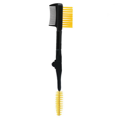 Divu galu skropstu birste ar drošiem apaļiem ķemmes zobiem salokāmu skropstu birstes ķemmi pārnēsājams uzacu ķemmes acu grima rīks