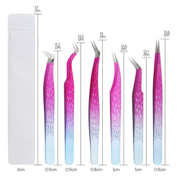 Gemerry Tweezers For Eyelash Extension Πολύχρωμο ανοξείδωτο ατσάλι υψηλής ακρίβειας Lashes Tweezers Individual Volume Makeup Tools