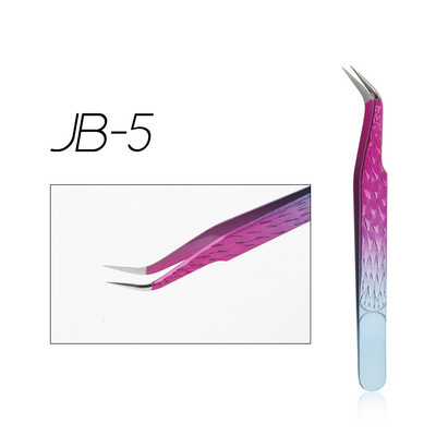 Gemerry pincetes skropstu pieaudzēšanai Krāsainas nerūsējošā tērauda augstas precizitātes skropstu pincetes Individuāla apjoma grima instrumenti