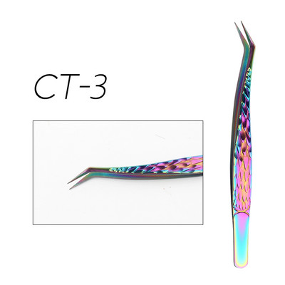 Gemerry pincetes skropstu pieaudzēšanai Krāsainas nerūsējošā tērauda augstas precizitātes skropstu pincetes Individuāla apjoma grima instrumenti