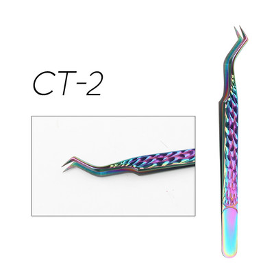 Gemerry pincetes skropstu pieaudzēšanai Krāsainas nerūsējošā tērauda augstas precizitātes skropstu pincetes Individuāla apjoma grima instrumenti