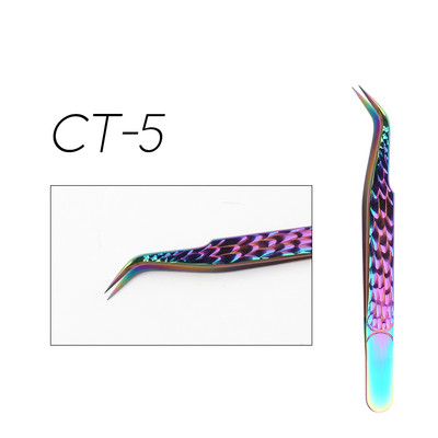 Gemerry pincetes skropstu pieaudzēšanai Krāsainas nerūsējošā tērauda augstas precizitātes skropstu pincetes Individuāla apjoma grima instrumenti