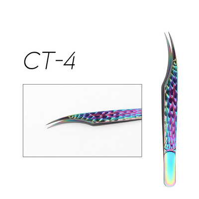 Gemerry pincetes skropstu pieaudzēšanai Krāsainas nerūsējošā tērauda augstas precizitātes skropstu pincetes Individuāla apjoma grima instrumenti