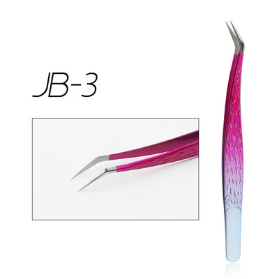 Gemerry pincetes skropstu pieaudzēšanai Krāsainas nerūsējošā tērauda augstas precizitātes skropstu pincetes Individuāla apjoma grima instrumenti