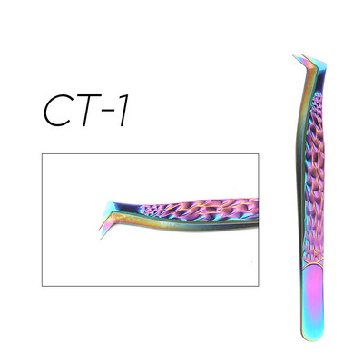 Gemerry pincetes skropstu pieaudzēšanai Krāsainas nerūsējošā tērauda augstas precizitātes skropstu pincetes Individuāla apjoma grima instrumenti