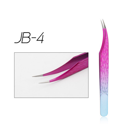 Gemerry pincetes skropstu pieaudzēšanai Krāsainas nerūsējošā tērauda augstas precizitātes skropstu pincetes Individuāla apjoma grima instrumenti