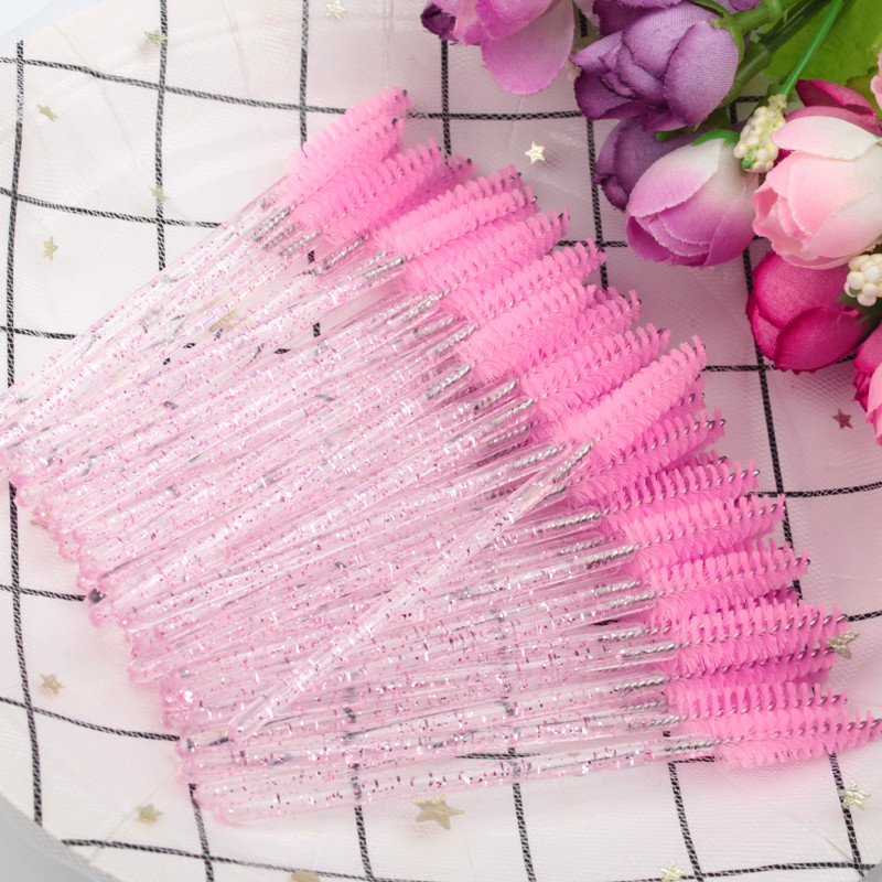 Labas kvalitātes vienreizlietojamie 5-50 gab. Crystal Eyelashes Aplauzuma birstes Krāšņs dimanta rokturis Skropstu nūjiņas Skropstu pieaudzēšanas rīki