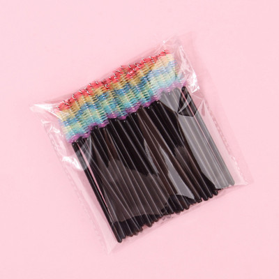 50Gb Vienreizējās skropstu birstītes Uzacu birstes Rainbow Skropstu tušas zizlis aplikators skropstu pieaudzēšanai kosmētiskais aplauzums instrumenti