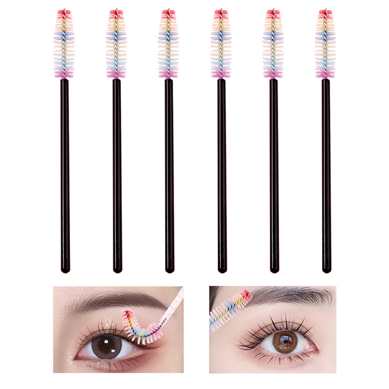 50Gb Vienreizējās skropstu birstītes Uzacu birstes Rainbow Skropstu tušas zizlis aplikators skropstu pieaudzēšanai kosmētiskais aplauzums instrumenti