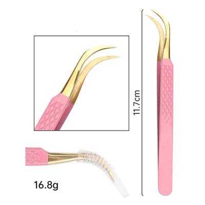 1 gab. Skropstu pincetes skropstu pieaudzēšanai nerūsējošais tērauds augstas precizitātes antistatiskas pincetes grima instrumenti skropstu pieaudzēšanai