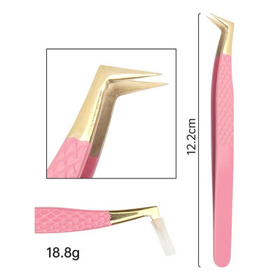 1 gab. Skropstu pincetes skropstu pieaudzēšanai nerūsējošais tērauds augstas precizitātes antistatiskas pincetes grima instrumenti skropstu pieaudzēšanai